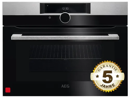 AEG KMK965090M Kompaktbackofen mit Mikrowelle - Backofen mit 23 Funktionen und WLAN-Steuerung über die My AEG Kitchen App. CamCook erkennt Gerichte und passt die Einstellungen automatisch an.