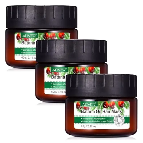 P-Beauty Haarmaske mit Batana Öl – Intensivpflege für gesundes Haar (3x60g) - Die Haarmaske mit Batana Öl bietet intensive Feuchtigkeit und regeneriert trockenes, brüchiges Haar. Ideal zur Unterstützung der Haarpflege und für ein seidiges Finish – vegan und frei von künstlichen Zusätzen.