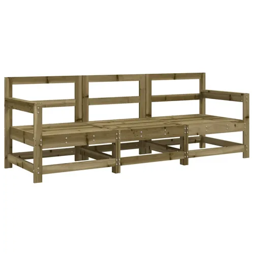 vidaXL 3-tlg. Garten-Lounge-Set Kiefernholz Imprägniert - Gartensofas aus imprägniertem Kiefernholz, robust und wetterbeständig, perfekt für entspannte Stunden im Freien mit Familie und Freunden.