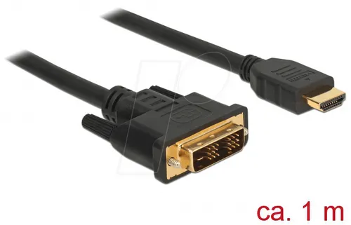 DELOCK 85582 - Kabel DVI 18+1 Stecker > HDMI-A Stecker 1,0 m