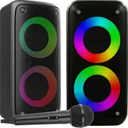 Lautsprecher Pro Bluetooth 4-In. 37Cm Led Fm Usb, 4000Mah, Mikrofon - Schwarz
