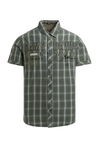 Camp David Herren Kurzarm Karohemd Dusty Green XXL von CAMP DAVID