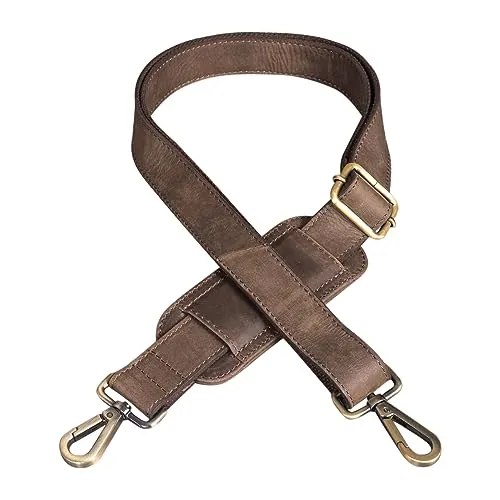 STILORD Taschengurt Breit Leder mit Karabiner in braun von STILORD