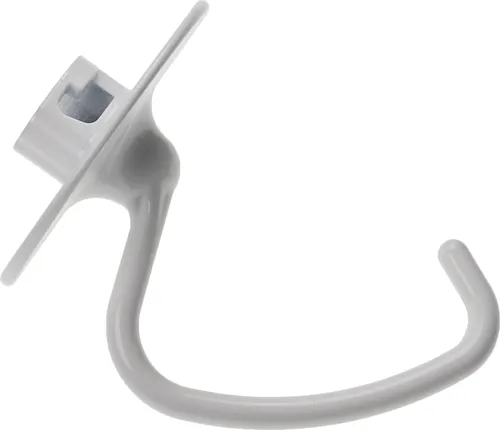 vhbw Knethaken kompatibel mit KitchenAid Artisan 5KSM185PSECR, 5KSM185PSECP, 5KSM185PSECM Küchenmaschine - Rührhaken, 14,5 x 12 cm, Aluminium Weiß