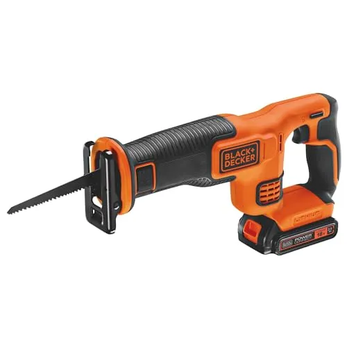 BLACK + DECKER BDCR18E1-QW Akku-Säbelsäge - Akku-Säbelsäge mit 18V Leistung, ideal für präzise Schnitte in Holz, Metall und Kunststoff. Praktischer, werkzeugloser Sägeblattwechsel und kompakte Bauweise für höchsten Bedienkomfort.