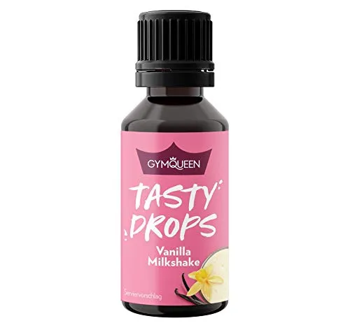 GymQueen Tasty Drops, Vanilla Milkshake, Flavour Drops ohne Kalorien, 30ml