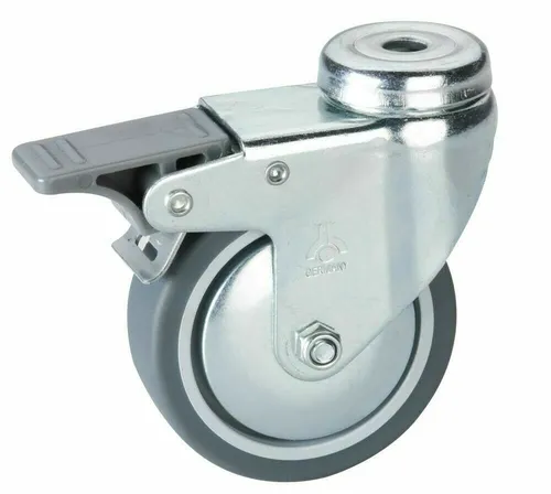 Transportrollen Apparaterollen Rückenloch Lenkrolle mit Bremse Transportrolle 75