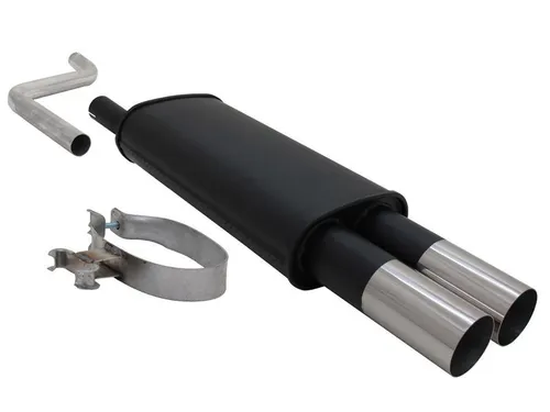 Novus Sportauspuff für VW Polo 2/3 86C 2x76mm RL-Design - Schalldämpfer mit sportlichem Design für VW Polo, verbessert die Motorleistung und sorgt für einen kraftvollen Sound.