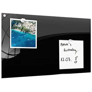 ALLboards Glasboard 60x40 cm, SCHWARZ - Modernes Design - Präsentationstafel aus gehärtetem Glas, bruchsicher und ideal für kreative Büros. Farbe bleibt über Jahre hinweg konstant dank spezieller Beschichtung.
