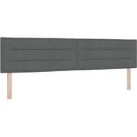 vidaXL Kopfteil Linien-Design Dunkelgrau 200 cm - Kopfteil für Schlafzimmer mit modernem Design, höhenverstellbar und aus langlebigem Massivholz gefertigt, ideal für eine stilvolle und platzsparende Einrichtung.