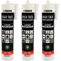 TECPO Montagekleber HIGH TACK Baukleber, 3x 455g Kleber +...