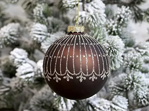 Chic Antique Weihnachtskugel Kugeln, Tropfen, Zapfen, Anhänger,Antik Glaskugel m.Muster Vintage Christbaumkugel Weihnachten X-Mas versch. Größen und Formen Skan Design 51916-20 8 7 - 10