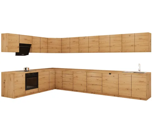 Winkelküche Artisan Eiche L-Form 380x240 cm