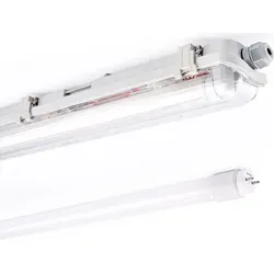 LED Feuchtraumleuchte Eco Wannenleuchte 120cm 1 x 18W T8 Röhre 1800lm Neutralweiß 4000K IP65