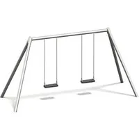 Playparc Doppelschaukel aus Metall - Robuste Doppelschaukel für öffentliche Spielplätze. Mit einer Aufhängehöhe von 245 cm bietet sie sicheren Spielspaß für Kinder. Ideal für Einrichtungen und langlebig im Einsatz.