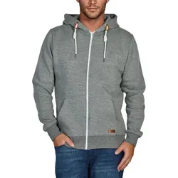 riverso Sweatjacke Herren mit Kapuze Reißverschluss Regular Fit RIVThilo Regular Fit Grau Standard 2 3XL