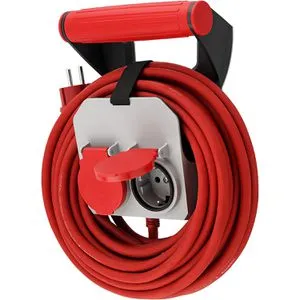 REV-Ritter Verlängerungskabel 10m - IP44, 2x Schutzkontakt - Verlängerungskabel für den Außenbereich mit 2 Schuko-Dosen und Wandhalterung. Robustes Gummikabel sorgt für Sicherheit und Flexibilität bei jedem Einsatz.