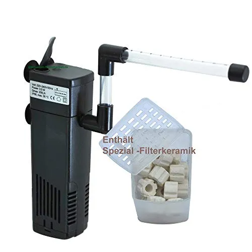 Aquarium Nano-Innenfilter 3,5W,200L/h f. Becken10-30L, Spez.Filterkeramik+Kohle
