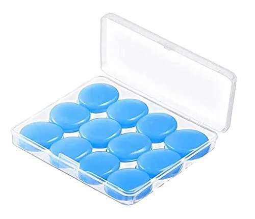 Paare Gel Ohrstöpsel Wiederverwendbare Silikon Ohrstöpsel Wasserdichte Schwimmen Geräuschunterdrückende Ohrstöpsel für Erwachsene Kinder Wachs Ohrstöpsel zum Schlafen Schnarchen(Blau) 6