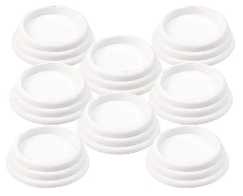 infactory Vibrationsplatte: 8er-Set Vibrations-Dämpfer, universell, weiß (Schwingungsdämpfer, Waschmaschinenunterlage, Anti Rutsch)