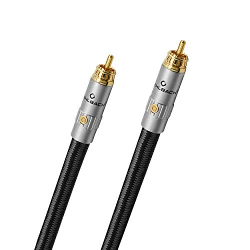 Oehlbach XXL Sub Xtreme 220 - Hochwertiges Subwoofer-Kabel - HiFi-Kabel für präzise Basswiedergabe, 2,20 m lang, made in Germany, ideal für Aktiv-Subwoofer und Heimkinosysteme.