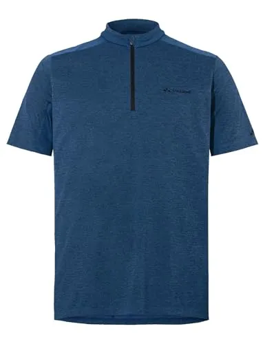 VAUDE Herren Mens Tamaro Hz Iv T-Shirt - Dark Sea, M EU - Funktionales Herren Halfzip T-Shirt für Radfahrer, leicht und schnelltrocknend, ideal für sportliche Aktivitäten, umweltfreundlich aus recyceltem Polyester gefertigt.