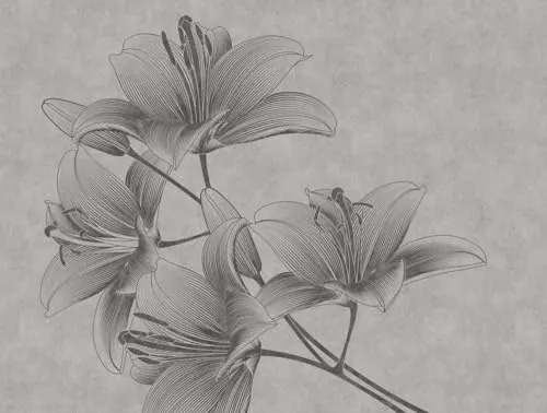 living walls Fototapete The Wall - Floral Design - Fototapete in floralem Design, ideal für Wohnzimmer und Schlafzimmer. Die Vliestapete ist leicht zu verarbeiten und sorgt für eine natürliche Atmosphäre.