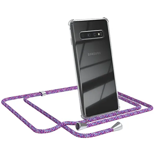 EAZY CASE Handykette kompatibel mit Samsung Galaxy S10 Handyhülle mit Umhängeband, Handykordel mit Schutzhülle, Silikonhülle, Hülle mit Band, Stylische Kette mit Hülle für Smartphone, Unicorn