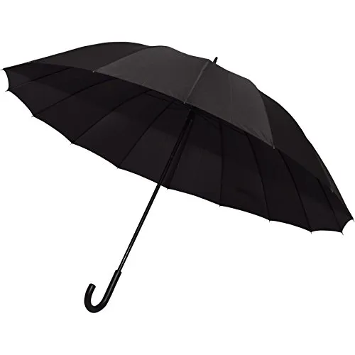 Großer Golfschirm Regenschirm Partnerschirm XXL Happy Rain schwarz