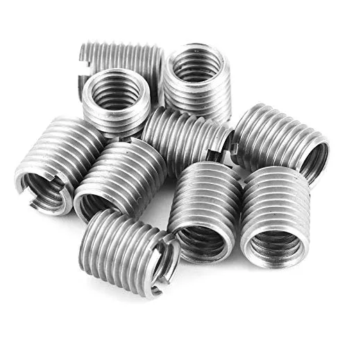 Drahteinsätze Schrauben Hülsen Sortiment-Set, 10 Stücke M8*1.25- M10*1.25 12MM Länge Schnellgewindeeinsatz mit Aufbewahrungskoffer Edelstahlmaterial