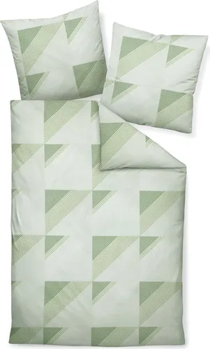 Janine Bettwäsche J. D.87065 06 – 3-teiliges Mako-Satin Set in grün von Original Janine
