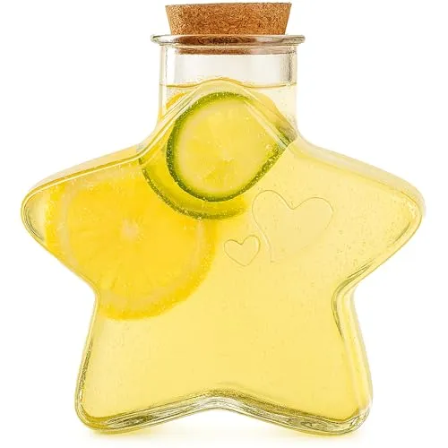 La Home by Chris Glasflasche Sternform mit Naturkork - Wunschflasche & Dekoflasche für Hochzeit, Sand, Andenken, Flitterwochen, DIY & Bastelarbeiten (1, 700ml)