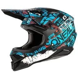 O'NEAL 3SRS Ride Motocross Helm – Schwarz Blau, Größe L in blau von O'Neal