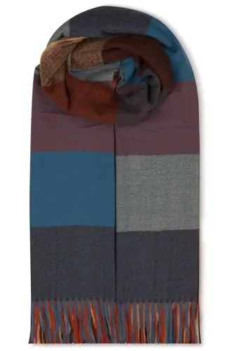 malito - Damen Modeschal - weicher XXL Viskosemix Schal - Winterschal Karo-Design modern & lang - Pashmina Stola Kaschmir S602 - (Türkis kariert)