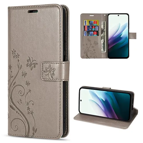 Hülle für Xiaomi Redmi 15 4G / 5G Handy Tasche Handyhülle Wallet Flip Cover Grau