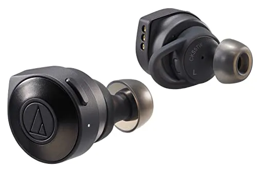 Audio-Technica ATH-CKS5TW Drahtlose Kopfhörer - Schwarz - Kopfhörer mit High-Fidelity-Klang und leistungsstarkem Bass. Genießen Sie ultimativen Komfort dank besserer Passgenauigkeit und einer beeindruckenden Batterielaufzeit.