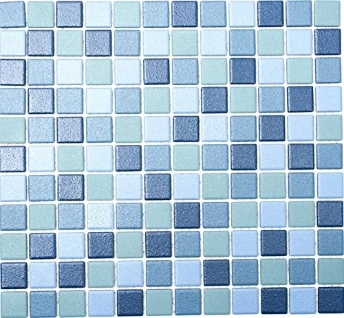 blau türkis Poolmosaikfliese RUTSCHEMMEND DUSCHTASSE BODENFLIESE MOS18-0404-R10 / 10 Mosaikmatten