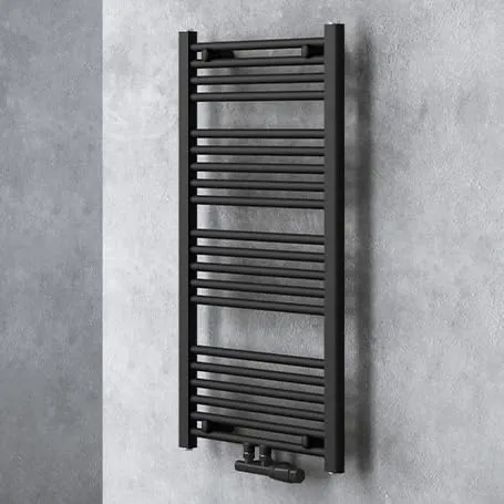 doporro Design Badheizung 140x50cm Anthrazit - Heizkörper in Anthrazit mit 2in1 Anschlussoptionen. Ideal für effiziente Wärme im Bad – energiesparend, korrosionsbeständig und einfach zu installieren.