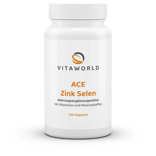 Vita World ACE Zink+Selen 120Kaps Vegan mit Vitaminen A,C,E Apotheke Herstellung