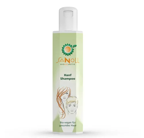 Sanoll Hanf Shampoo 200ml - Bio-vegane Haarpflege für normales Haar, mit Hanf-Pflegestoffen für Elastizität und Glanz, sanfte Reinigung durch mildes Zuckertensid.