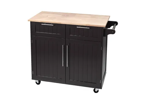 KOMFOTTEU Servierwagen mit 2-türigem Schrank, Kücheninsel