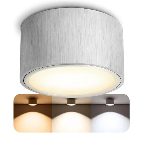 SSC-LUXon CELI-X LED Decken Aufbauleuchte - Deckenleuchte in extra flach, mit austauschbarem 5W GX53 LED Leuchtmittel für warme Lichtfarbe. Hohe Qualität und modernes Design ohne sichtbare Schrauben, ideal für jedes Zuhause.