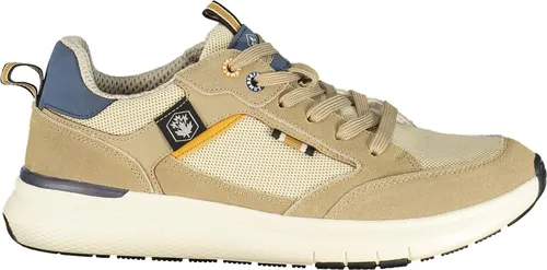 Bequemer Herrensportschuh Beige mit blauen Akzenten