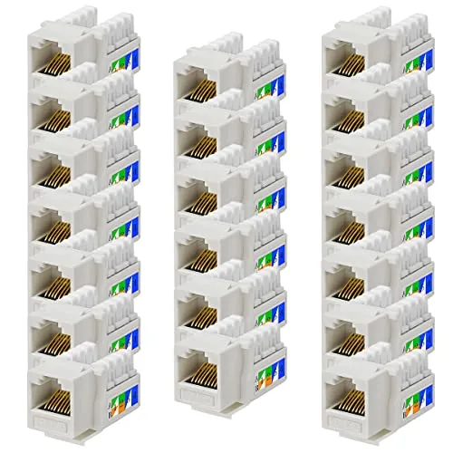 UC-Express 20x Keystone Jack Modul für CAT6 Kabel bis 10 Gbit/s mit Verschluss Werkzeuglos STP RJ45 Buchse Netzwerkkabel Verbinder Patchpanel Netzwerkdose