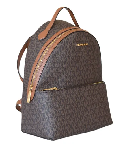 Michael Kors MK Sheila MD PKT Backpack - Braun - Damentaschen mit hochwertigem Leder und goldenen Akzenten, ideal für stilbewusste Frauen, die Funktionalität und Design schätzen.