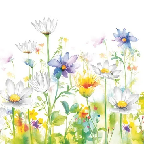 Servietten Beautifull Flower Meadow Frühlingswiese Blumen Gräser Garten 33x33 20