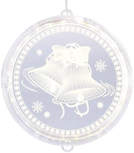 Lunartec Dekos Weihnachten LED: Weihnachtliches Fenster-Licht mit Glocken-Motiv, 26 LEDs, Ø 16 cm (Ausgefallene Weihnachtsdeko, Weihnachtsdeko beleuchtet, Weihnachtsbaum)