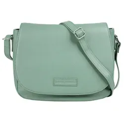 Bruno Banani Umhängetasche Damen 022201 mint - Umhängetasche aus 100% Rindleder, ideal für jeden Anlass. Mit verstellbarem Schultergurt und Smartphonefach für praktischen Komfort im Alltag.