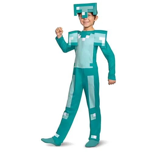 Minecraft Faschingskostüm Diamant-Rüstung für Kinder 127-136 cm