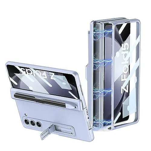 CeeEee Hülle für Samsung Galaxy Z Fold 5 5g Case 360 Grad Vollschutz Built in Bildschirm Schutz Handyhülle Standerfunktion Scharnier Schutzhülle, Blau